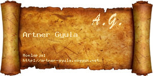 Artner Gyula névjegykártya