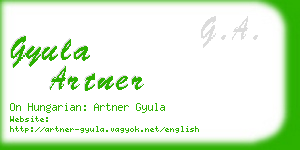 gyula artner business card